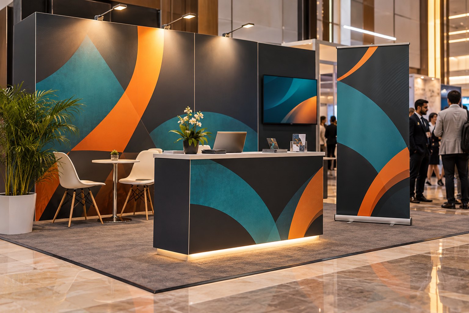 Backdrop with Stands example for Large Format Printing in Dubai in Dubai